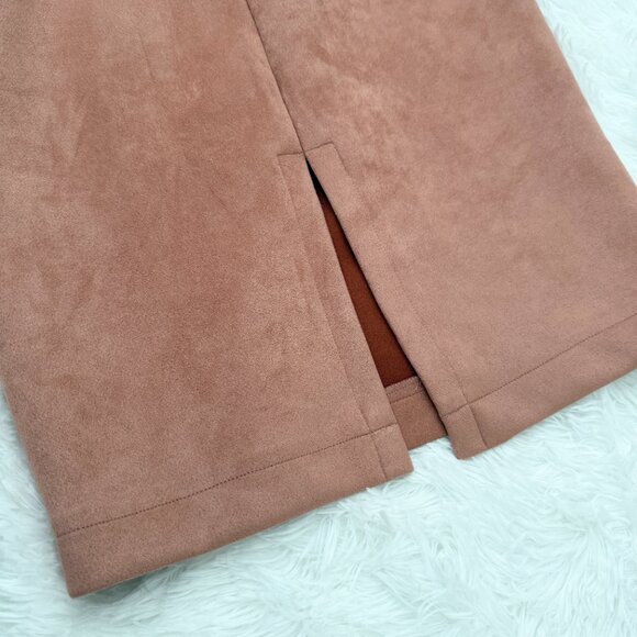 Women BCBGMAXAZRIA Alese Faux-Suede Dress Knee Length in Rose Pink Size Small - Picture 11 of 11